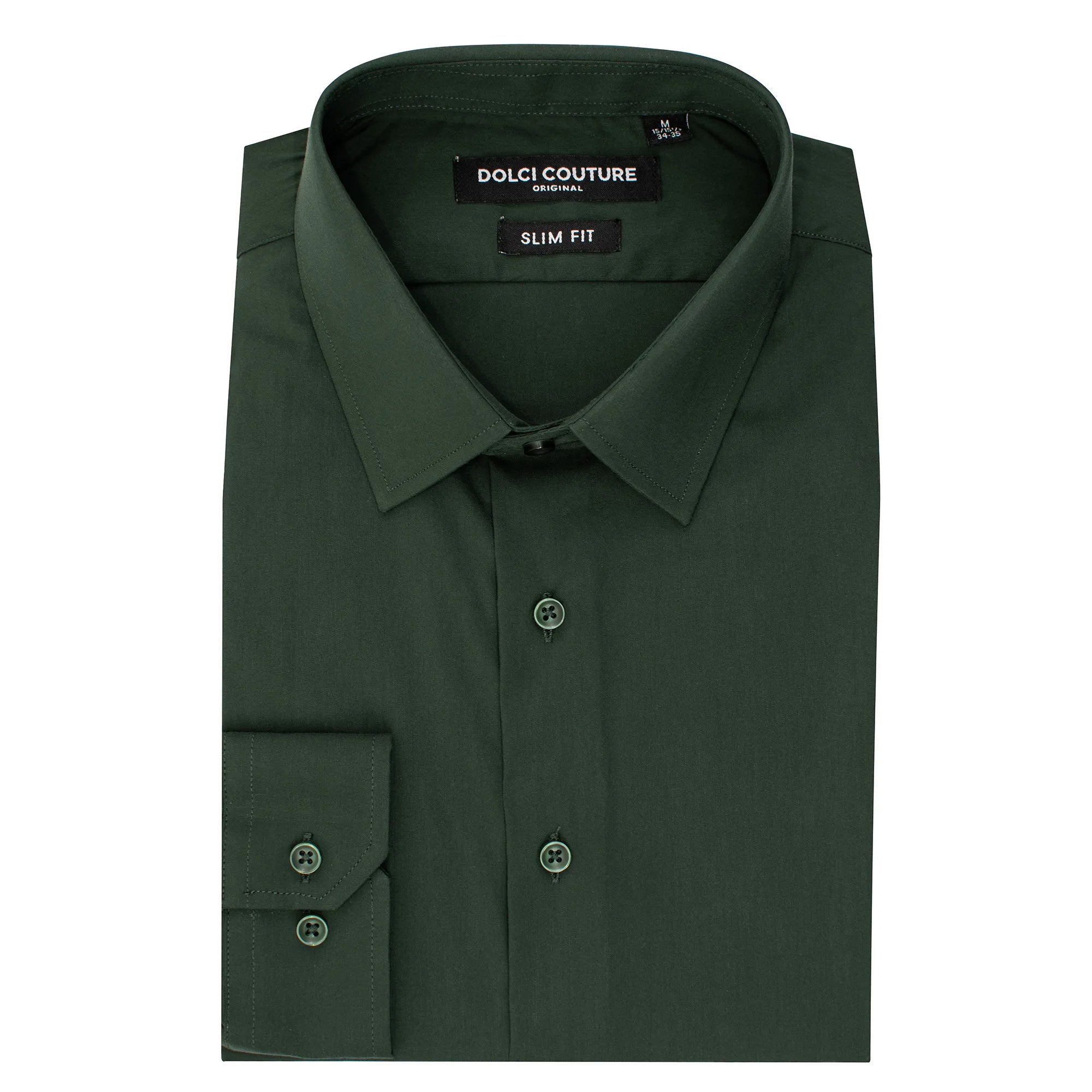 Hunter Green Stretch Slim-Fit Dress Shirt