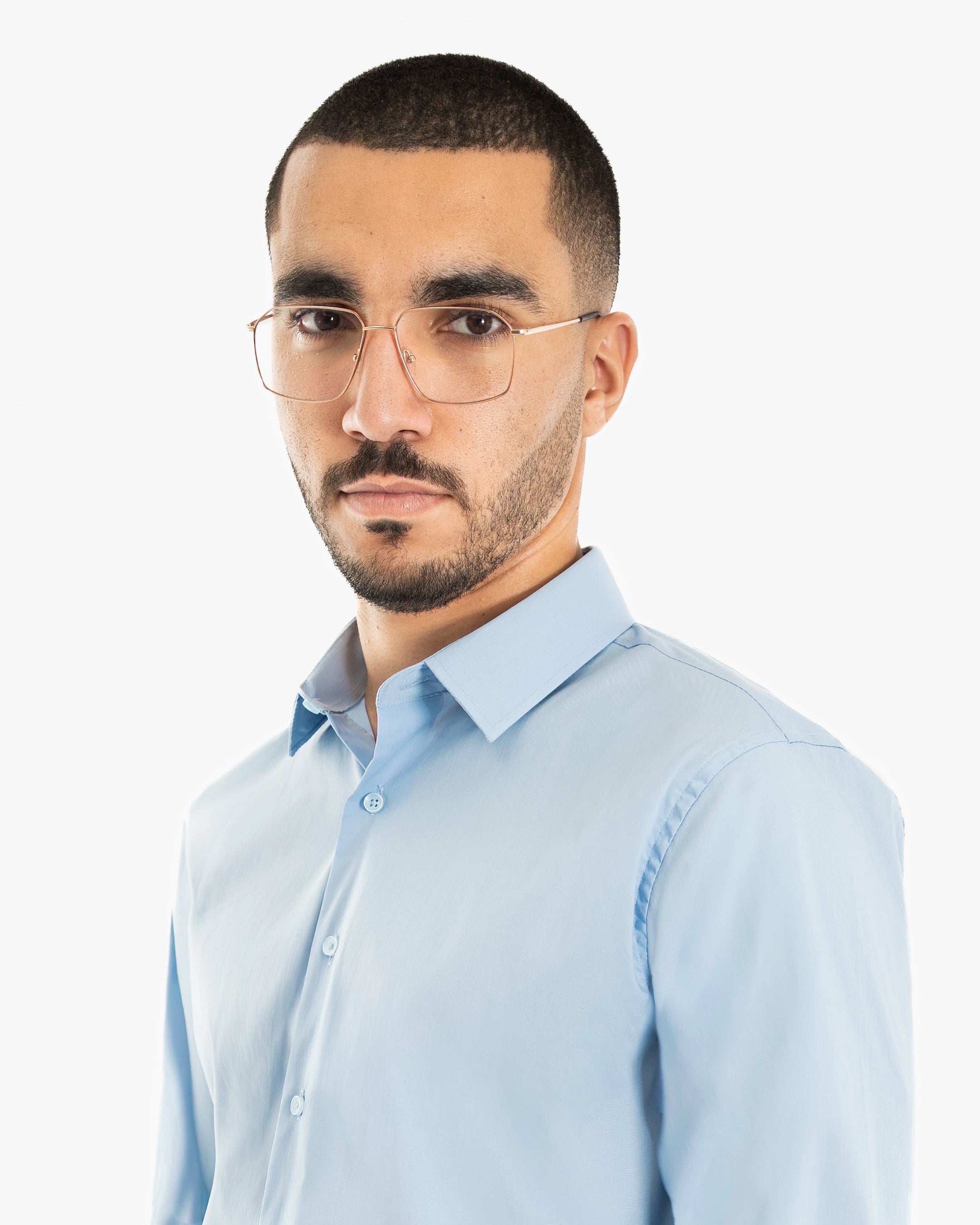 Light Blue Stretch Slim-Fit Dress Shirt