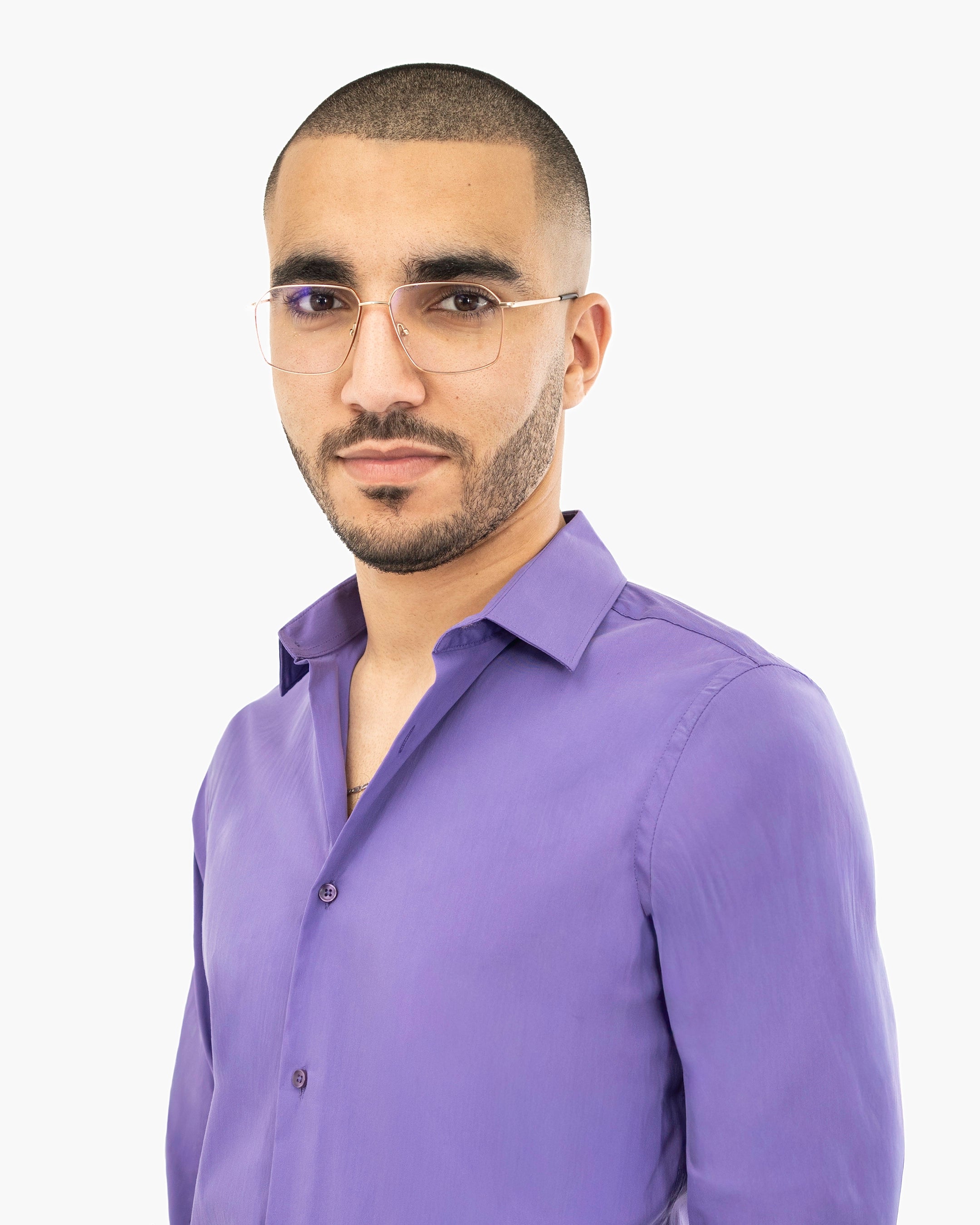 Purple Stretch Slim-Fit Dress Shirt