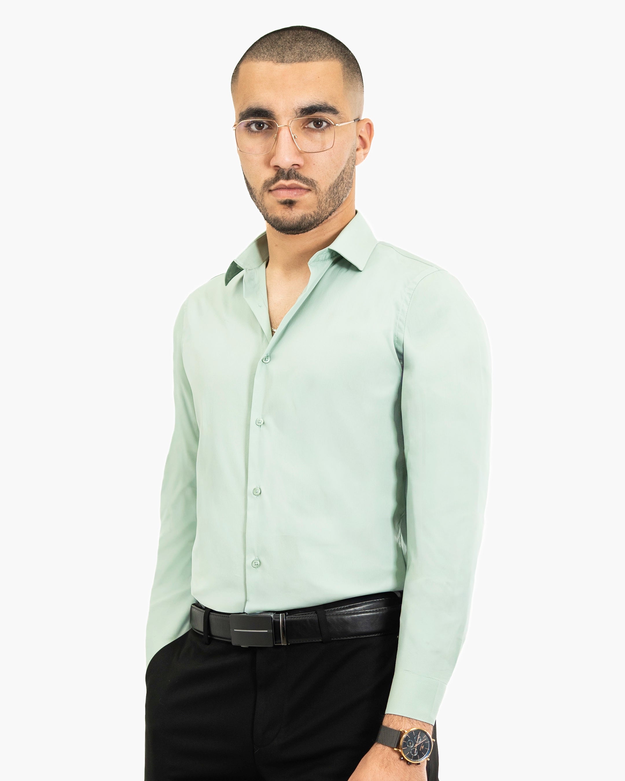 Sage Stretch Slim-Fit Dress Shirt