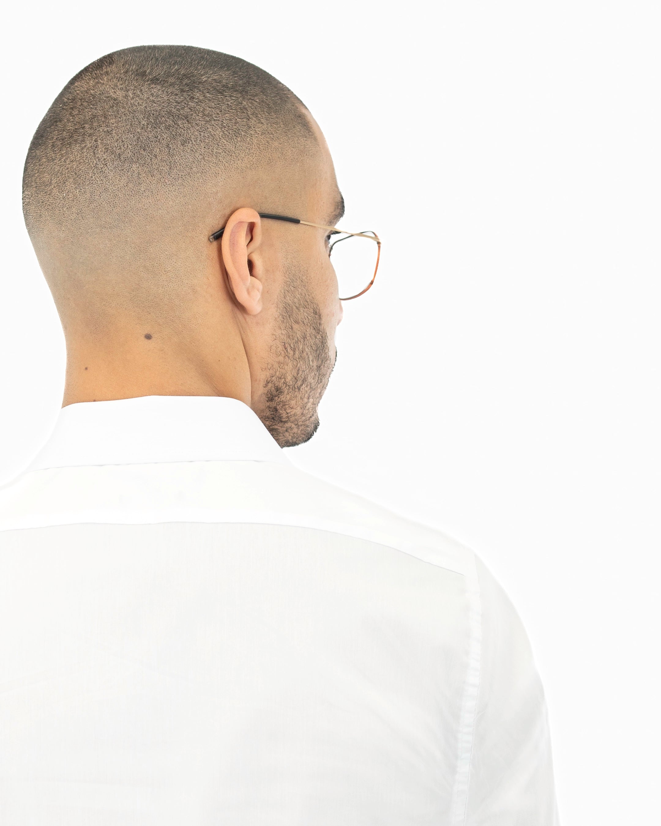 White Stretch Slim-Fit Dress Shirt