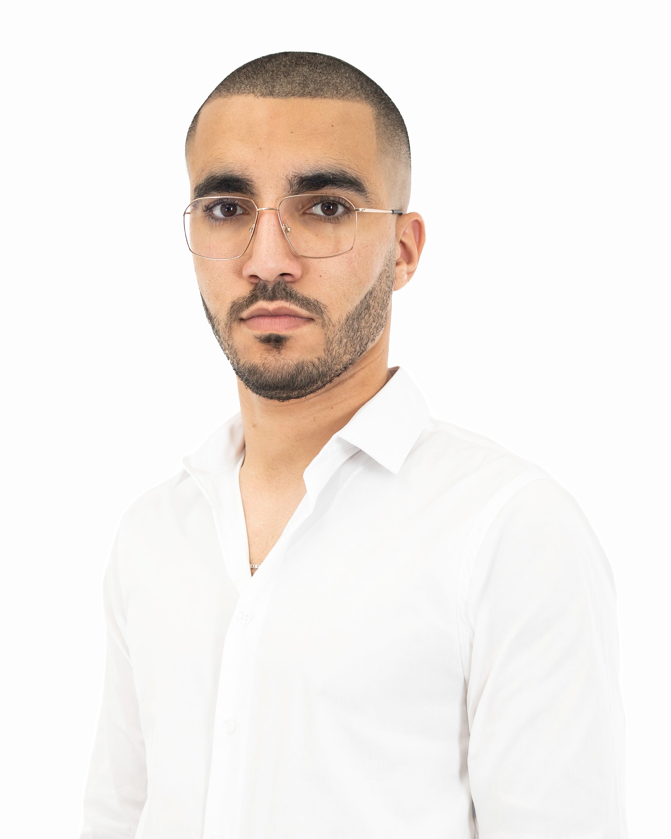 White Stretch Slim-Fit Dress Shirt