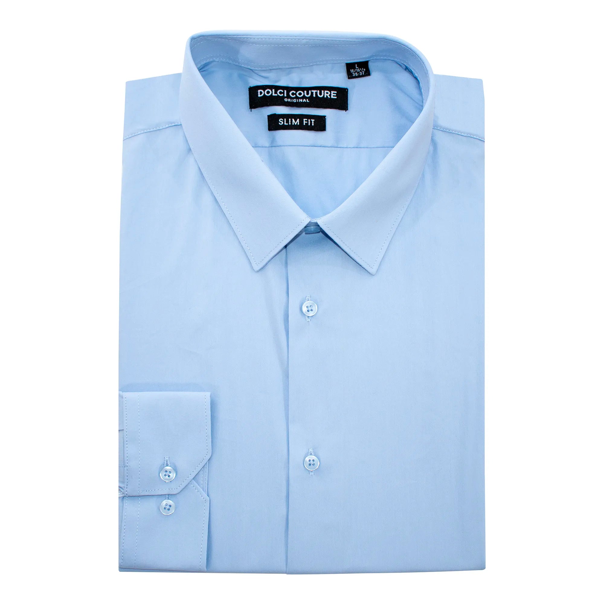 Men's Dress Shirt Regular Fit Stretch Solid Shirt for Men - L(16-16 ) sleeve: 36/37 - Light Blue Men's Dress Shirt Regular Fit Stretch Solid Shirt for Men - L(16-16 ) sleeve: 36/37 - Light Blue
