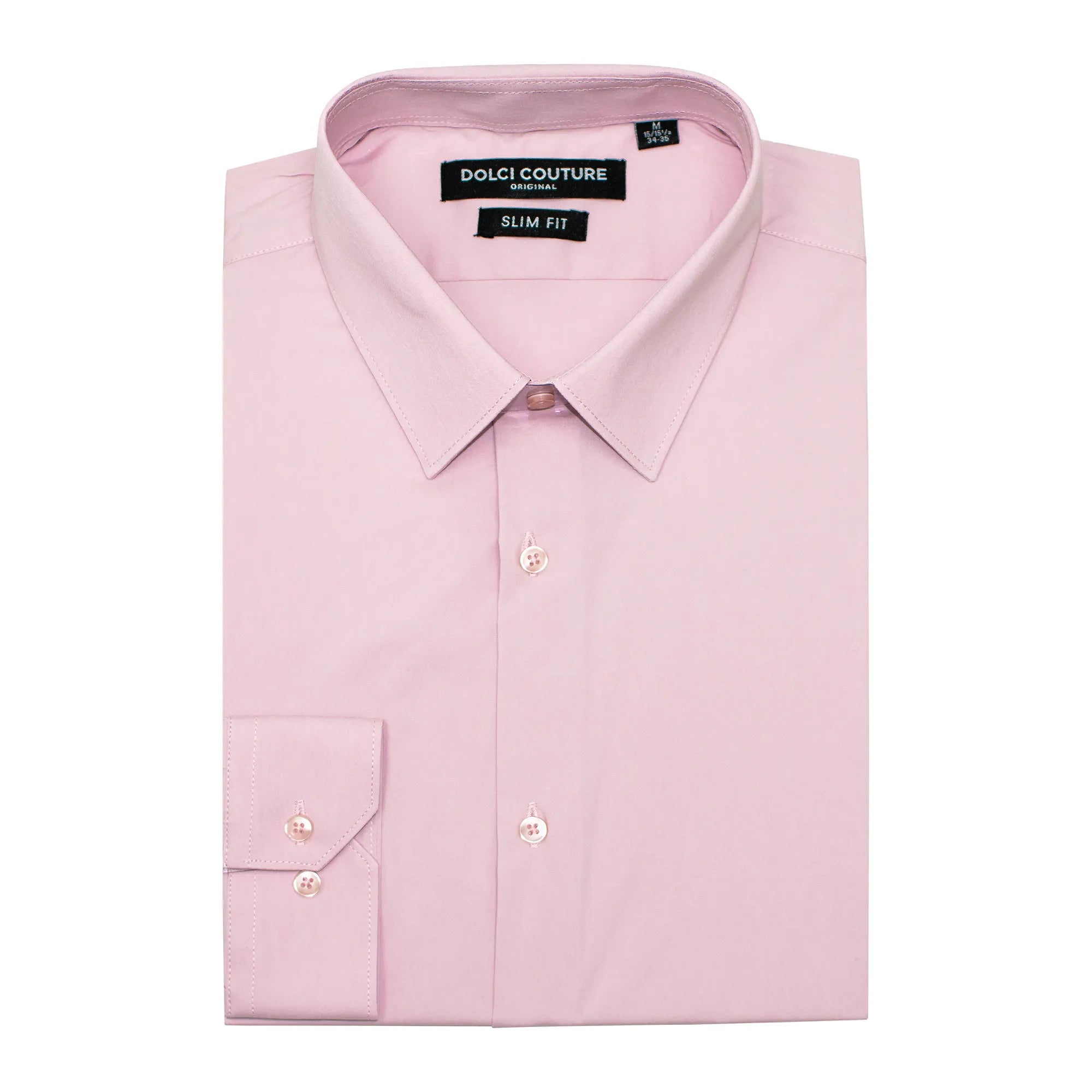 Light Pink Stretch Slim-Fit Dress Shirt 2XL/18-18.5/36-37 / Light Pink