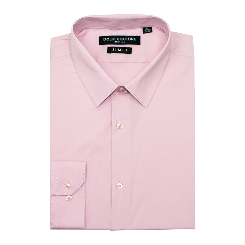 Light Pink Stretch Slim-Fit Dress Shirt
