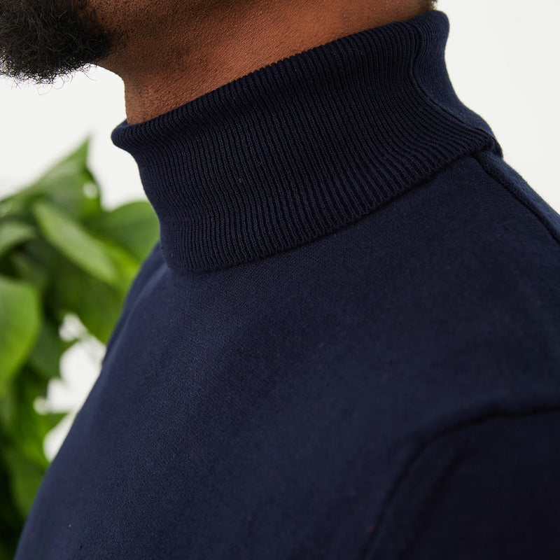 Navy Blue Long Sleeve Turtleneck