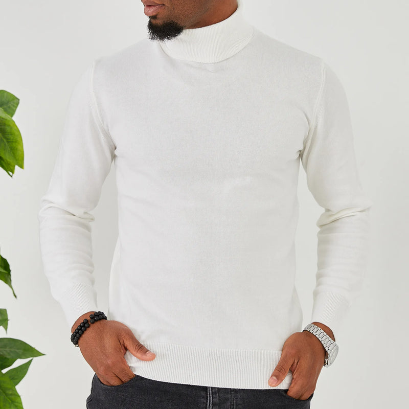 White Long Sleeve Turtleneck