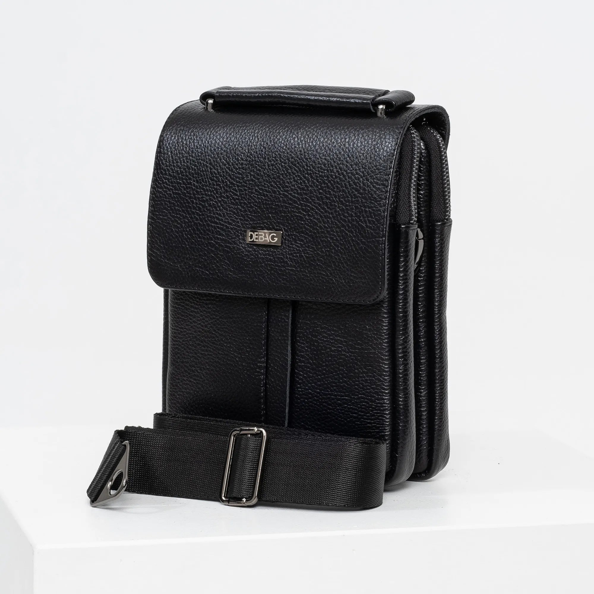 Textured Leather Cross Body Bag
