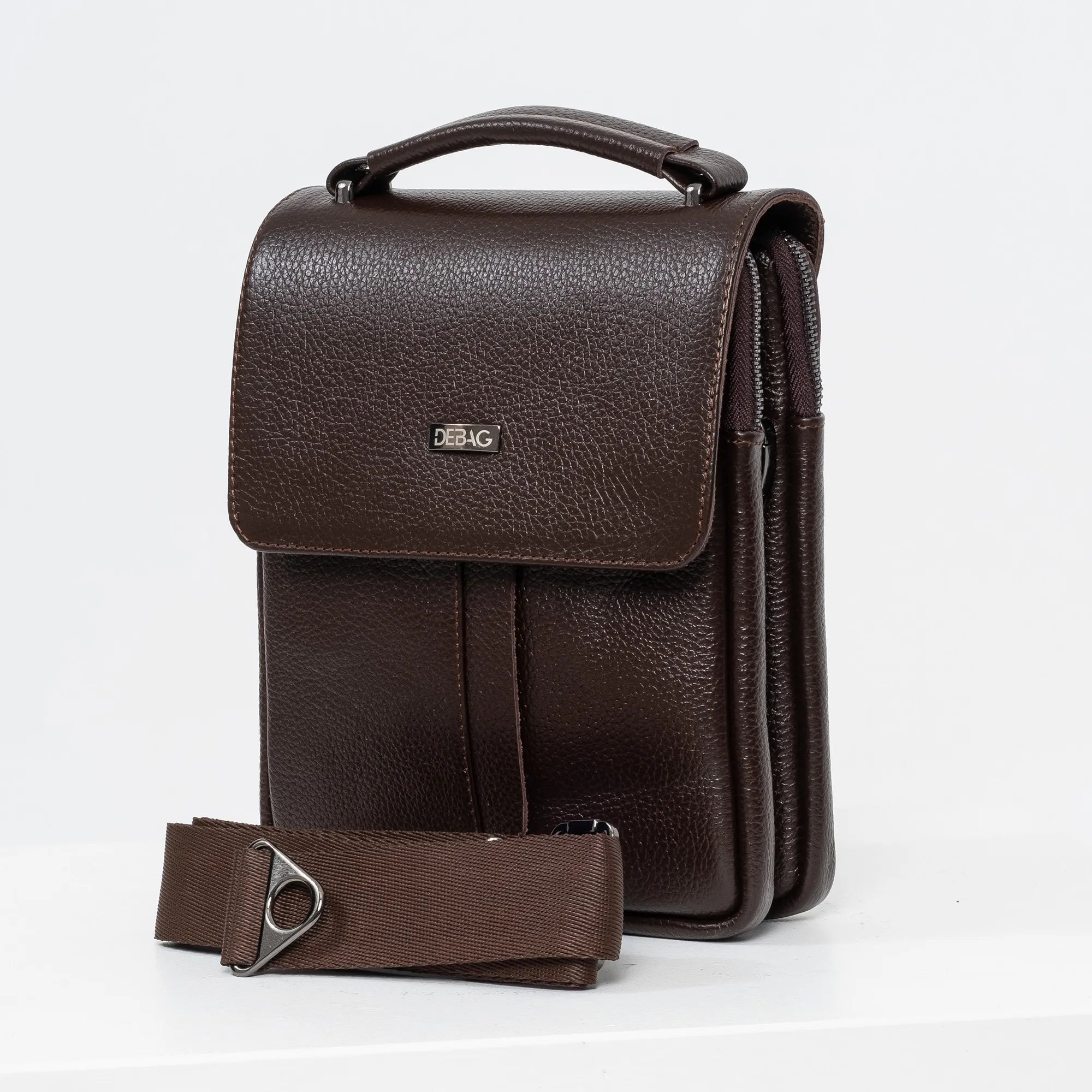 Textured Leather Cross Body Bag