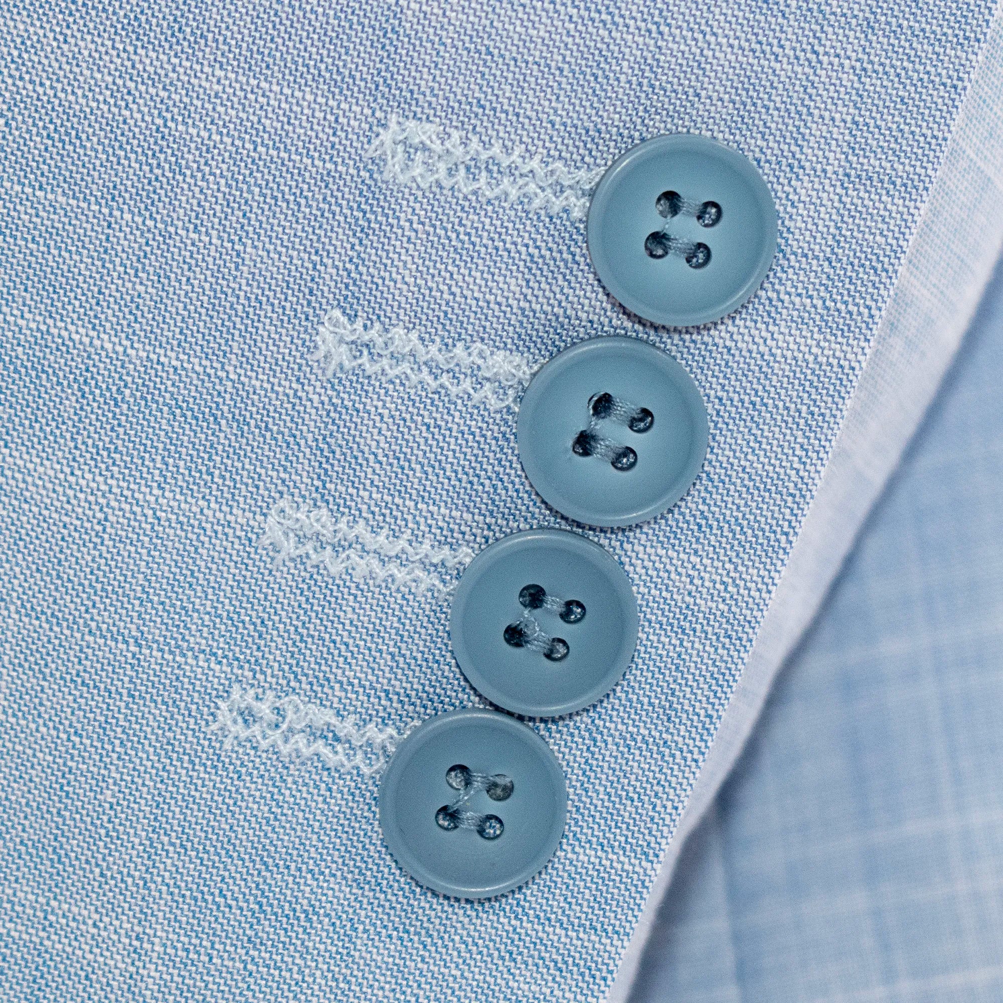 Men's Light Blue Twill Wool Slim-Fit Suit