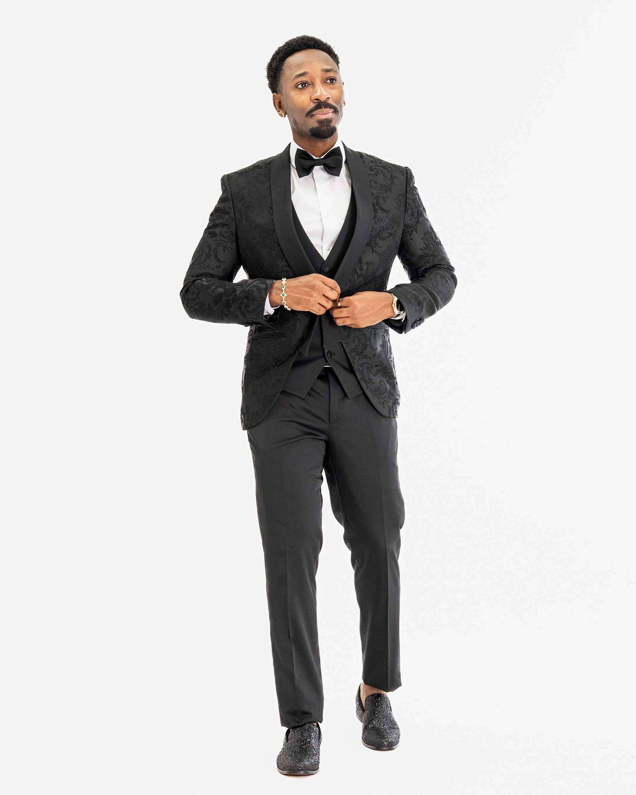Black Regent 3-Piece Tailored-Fit Tuxedo
