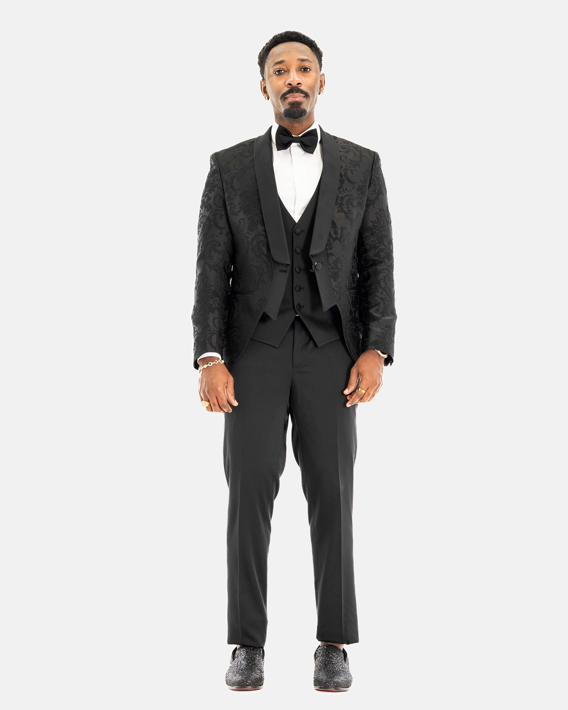 Black Regent 3-Piece Tailored-Fit Tuxedo