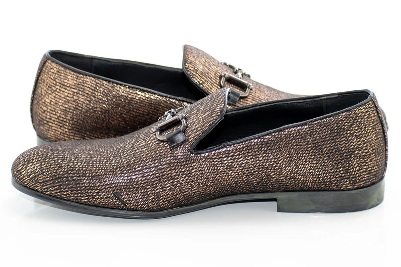 Black and Gold Tuxedo Slip-on Dress Loafer