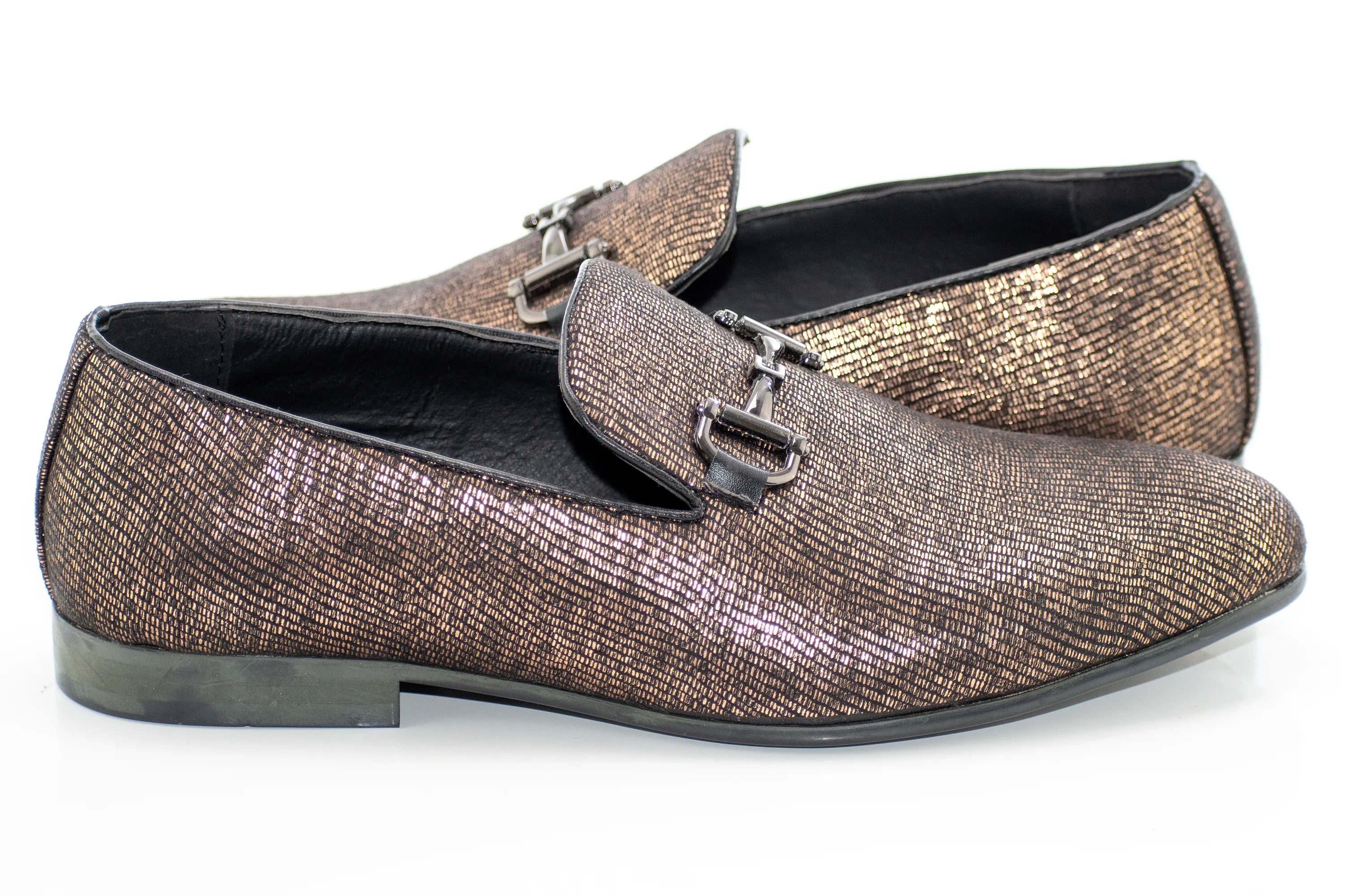 Black and Gold Tuxedo Slip-on Dress Loafer