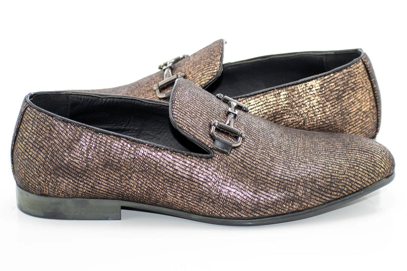 Black and Gold Tuxedo Slip-on Dress Loafer