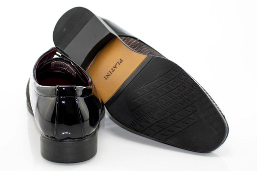 Gold and Black Checked Lace-Up Derby