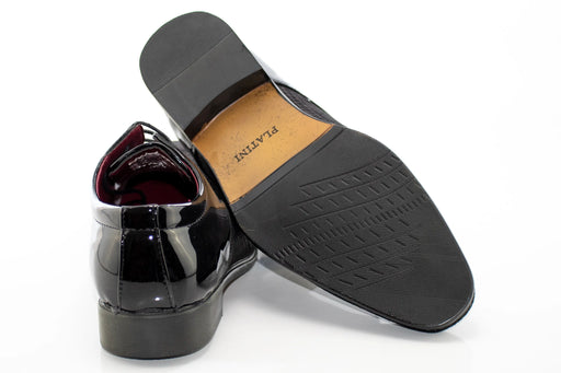 Silver and Black Checked Patent Leather Derby