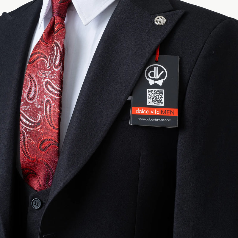 Calvin | Black 3-Piece Tailored-Fit Suit