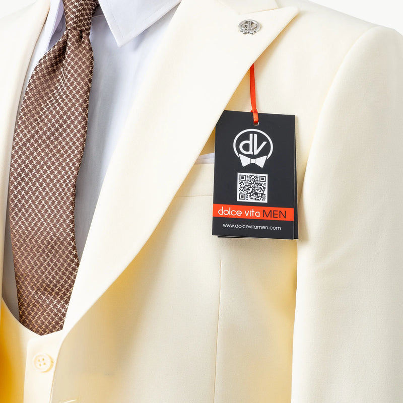 Calvin | Cream 3-Piece Tailored-Fit Suit