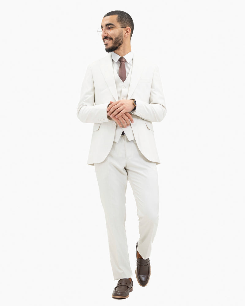 Hugo | Natural 3-Piece Tailored-Fit Suit