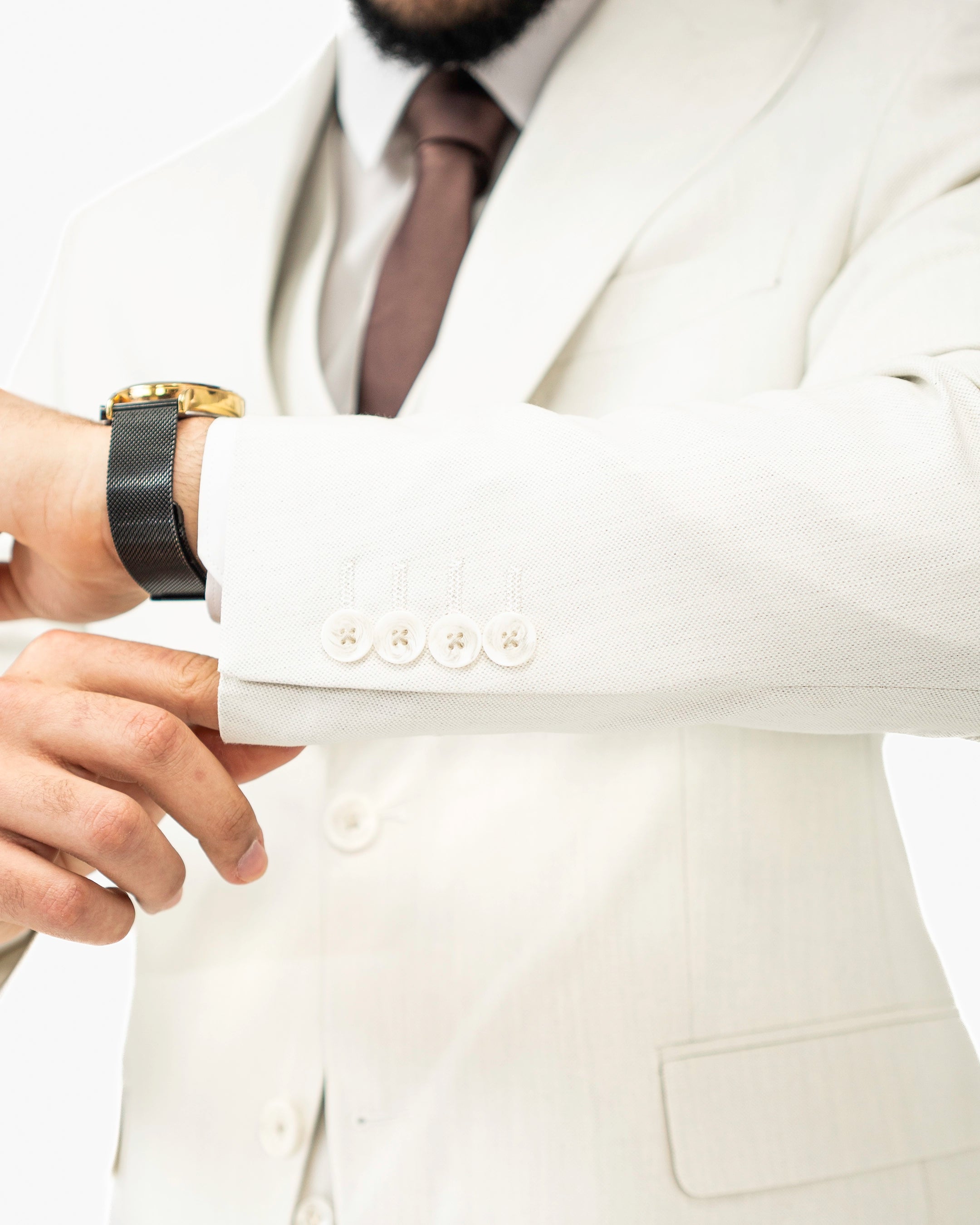 Hugo | Natural 3-Piece Tailored-Fit Suit