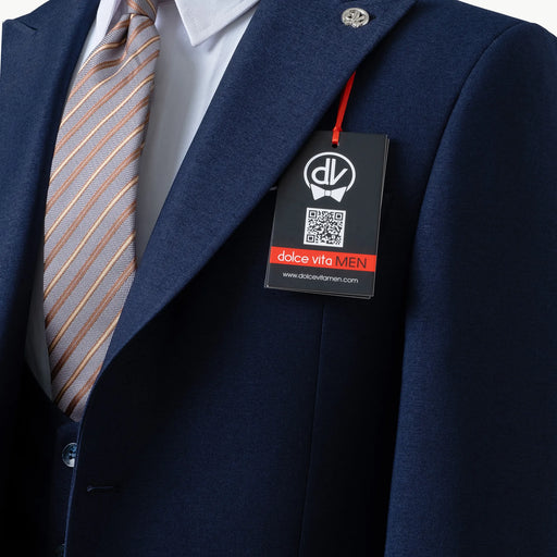 Calvin | Navy Blue 3-Piece Tailored-Fit Suit