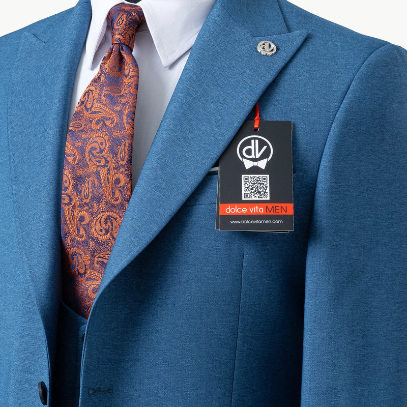 Calvin | Ocean Blue 3-Piece Tailored-Fit Suit