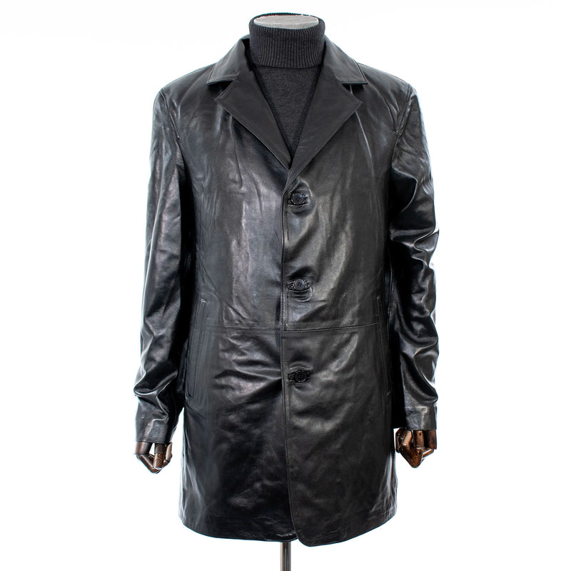 Black Genuine Leather Blazer Jacket