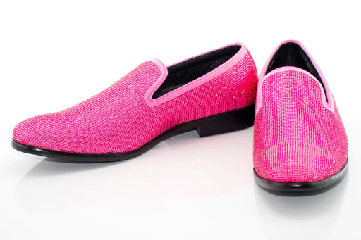 Men's Fuchsia Rhinestone Dress Loafer