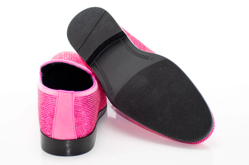 Men's Fuchsia Rhinestone Dress Loafer