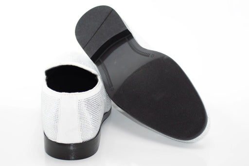 Men's White Rhinestone Dress Loafer