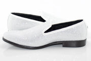 Men's White Rhinestone Dress Loafer