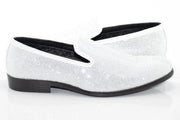 Men's White Rhinestone Dress Loafer
