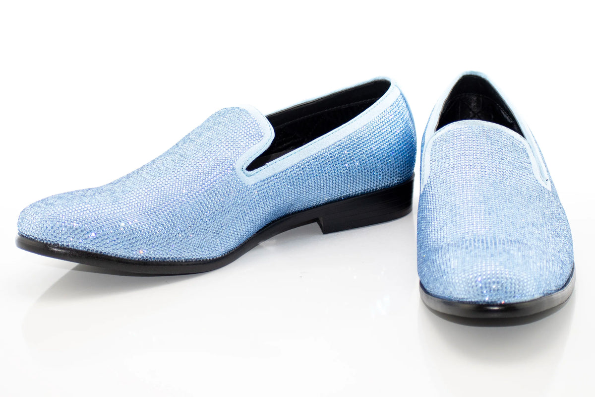 mens sky blue dress shoes Rhinestone Loafer 15 / Sky Blue sizeFilter-US 14 What Shirts Wear With Made of high quality Color:champagne