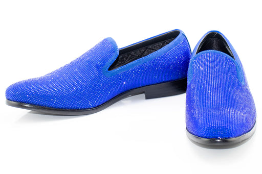 Men's Blue Rhinestone Dress Loafer