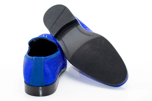 Men's Blue Rhinestone Dress Loafer