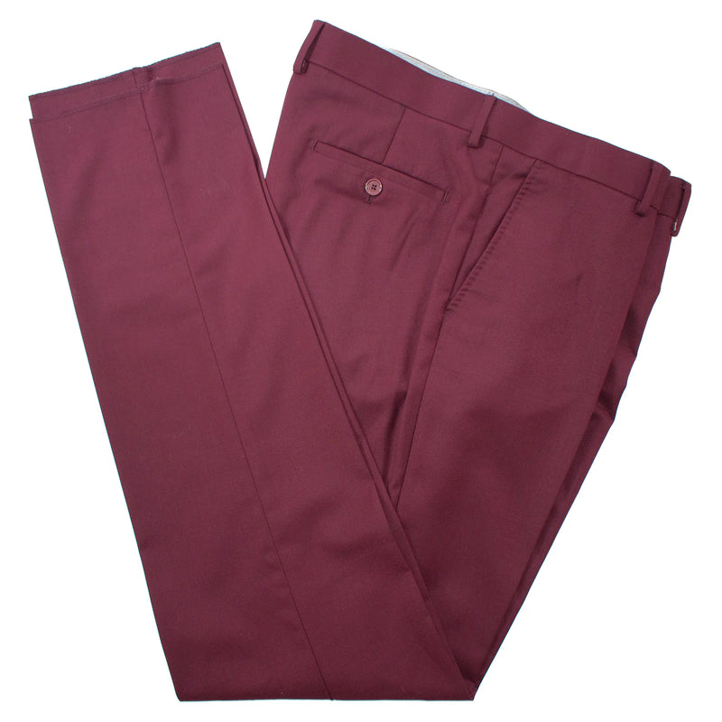 Navy and Burgundy Windowpane Check 3-Piece Tailored-Fit Suit