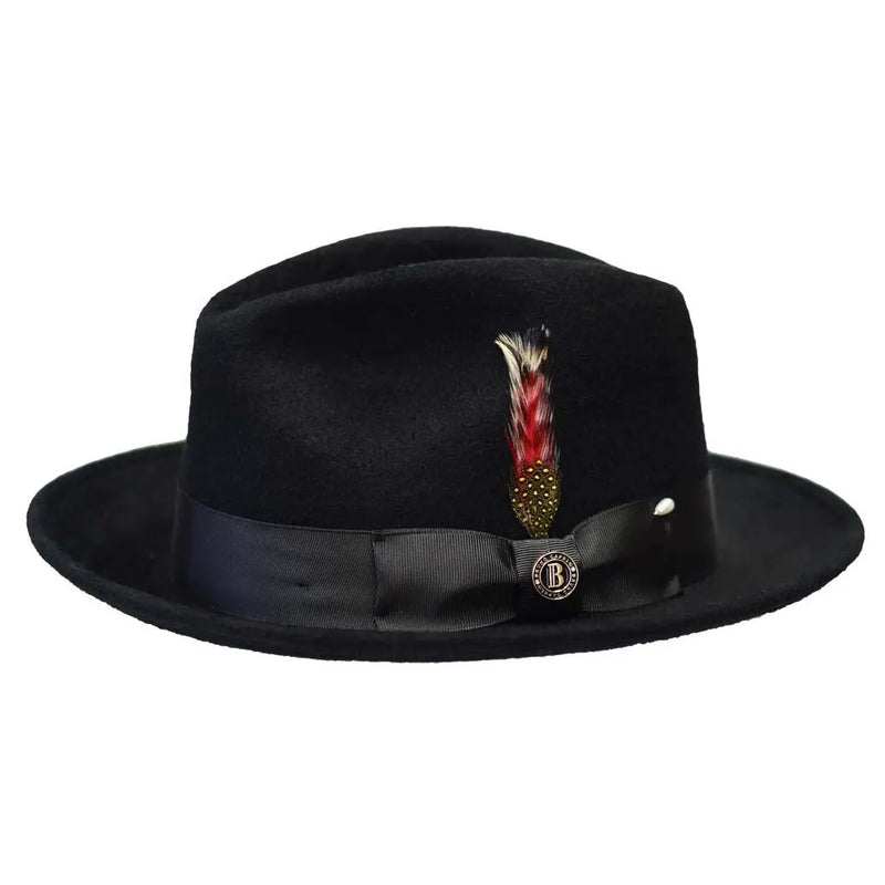 Wool Fedora Hat with Snap Brim