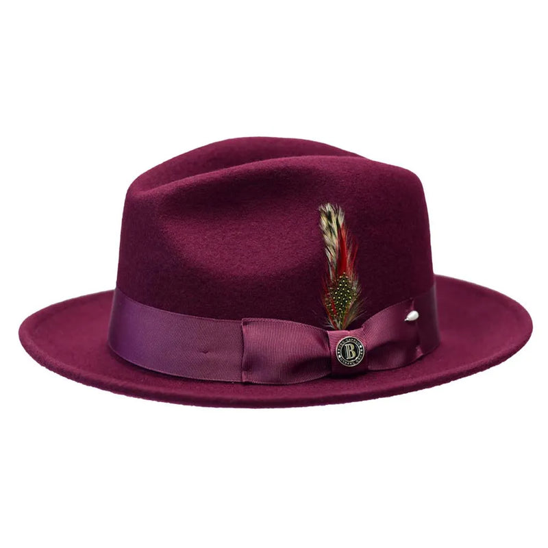 Wool Fedora Hat with Snap Brim