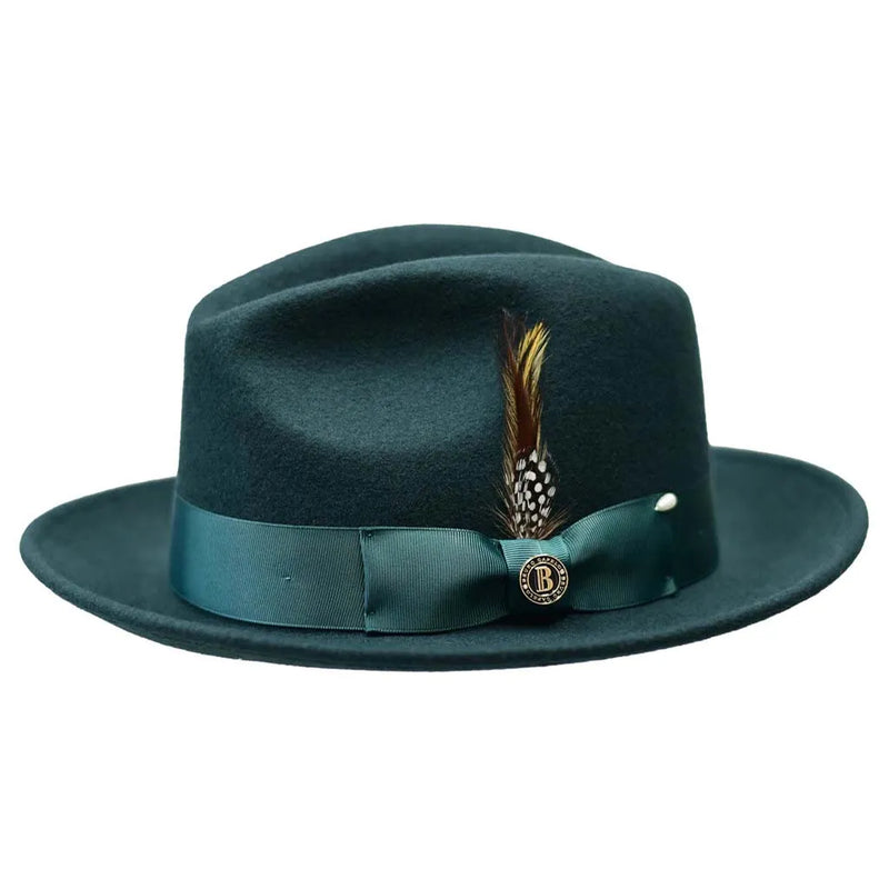 Wool Fedora Hat with Snap Brim