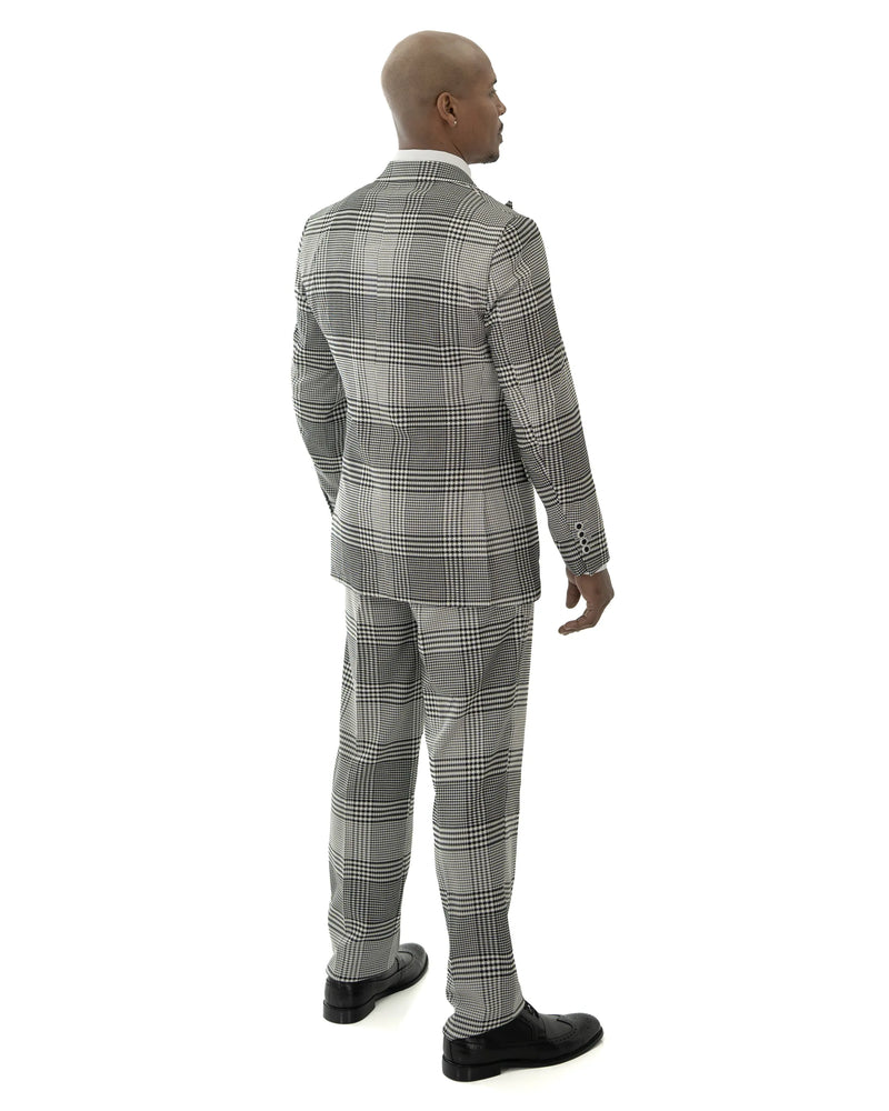 Black & White Dupplin Check 3-Piece Tailored-Fit Suit