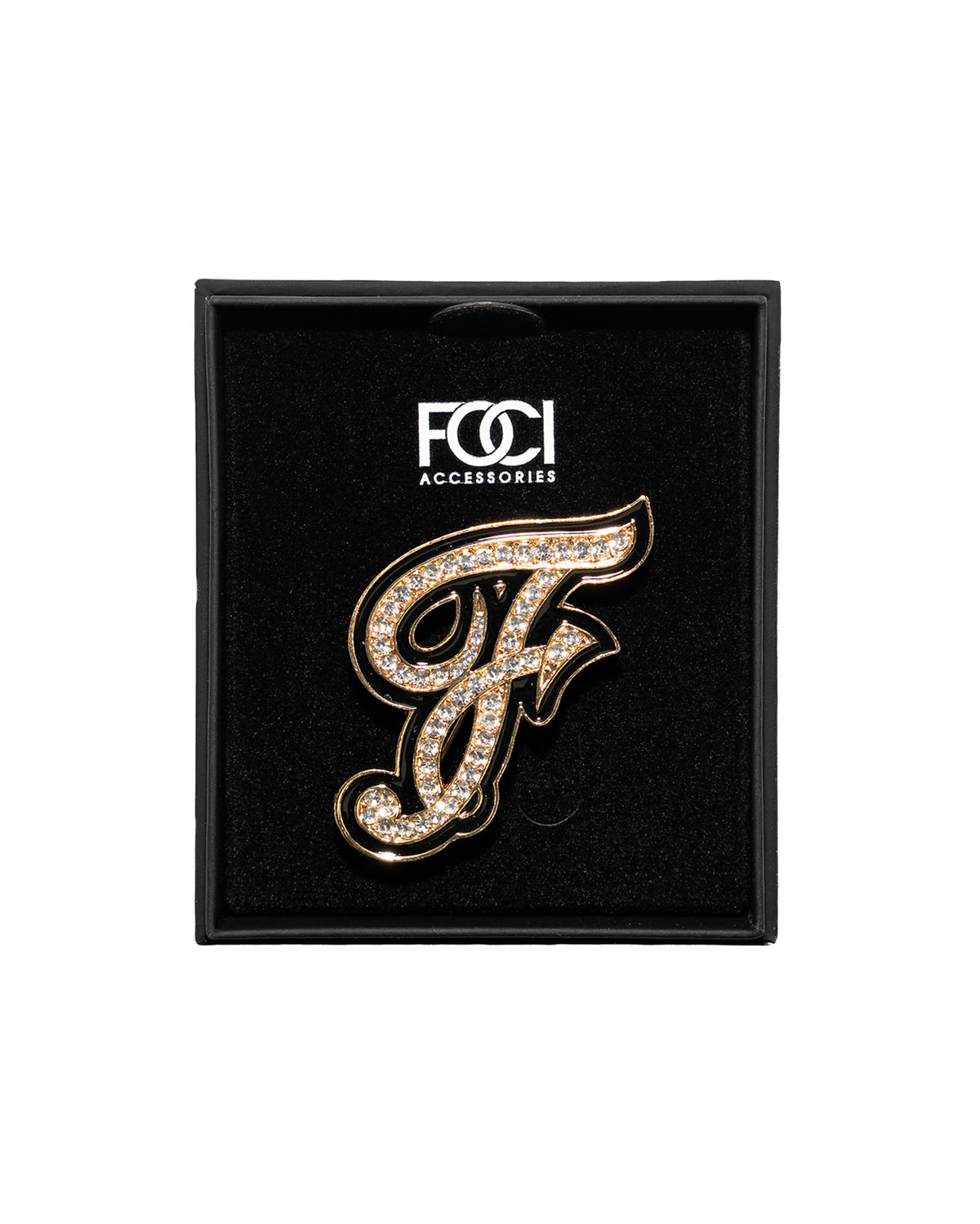 Gold Monogram Lapel Pin "F" | Dolce Vesta