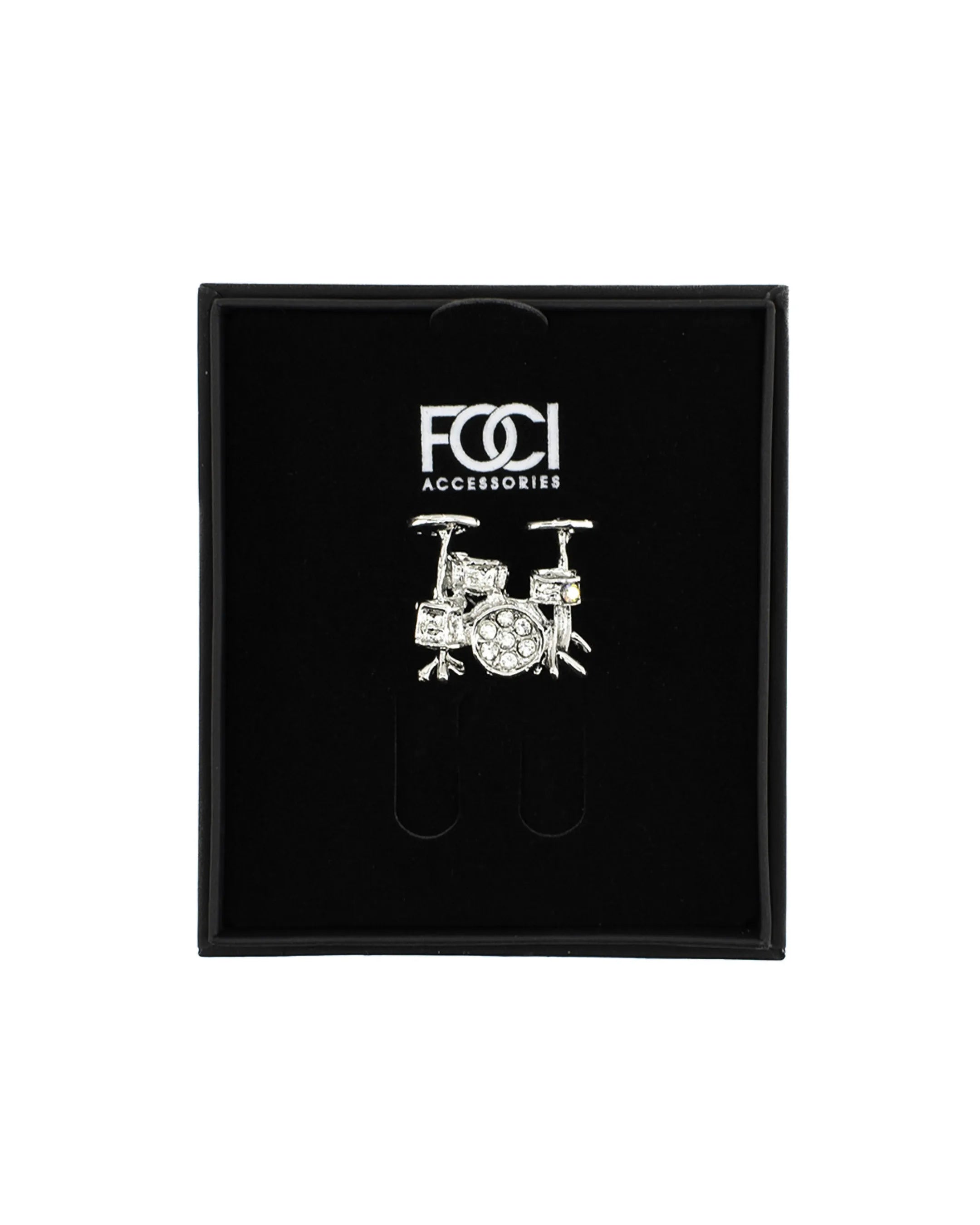 Crystal Drum Kit Lapel Pin