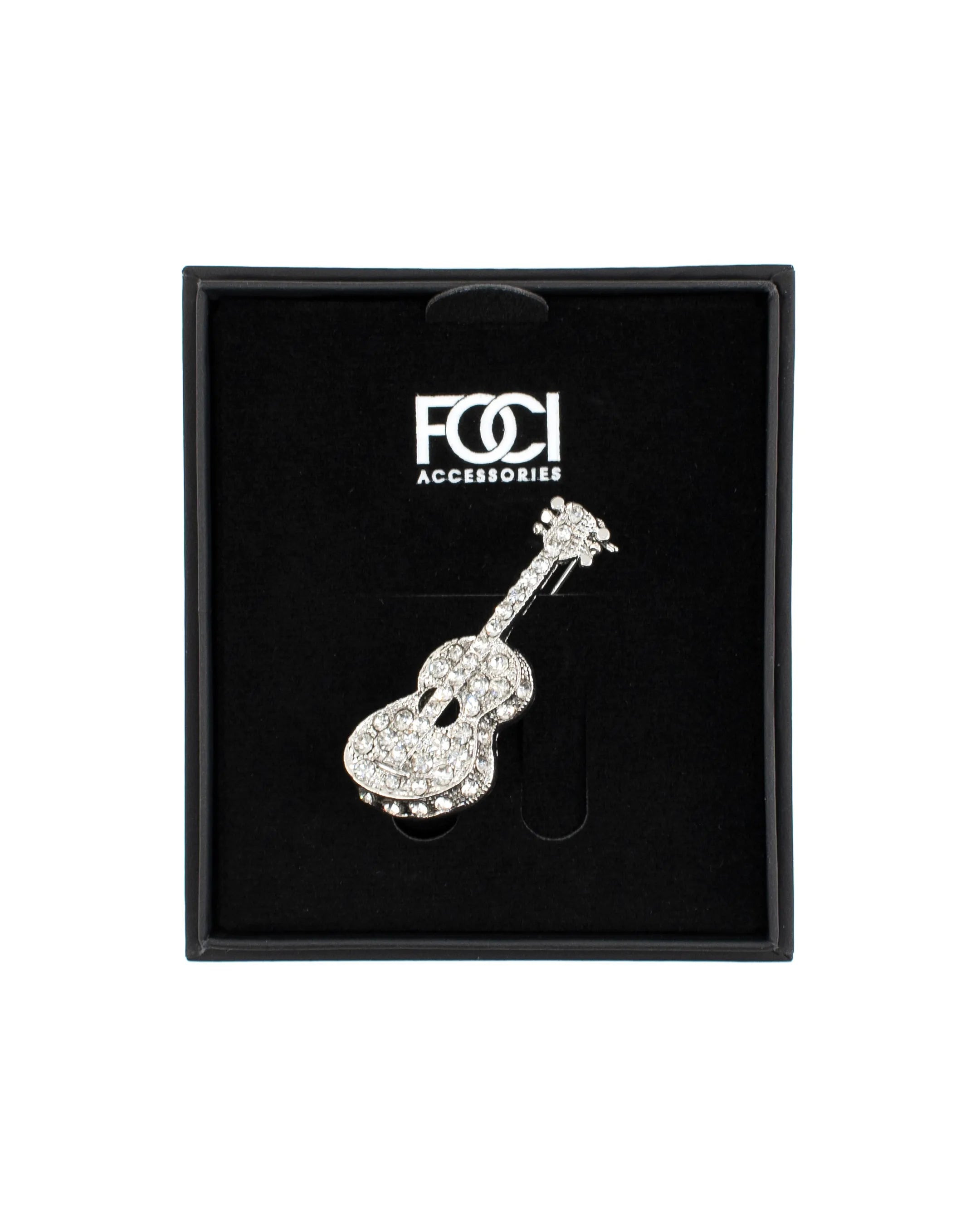 Crystal Acoustic Guitar Lapel Pin