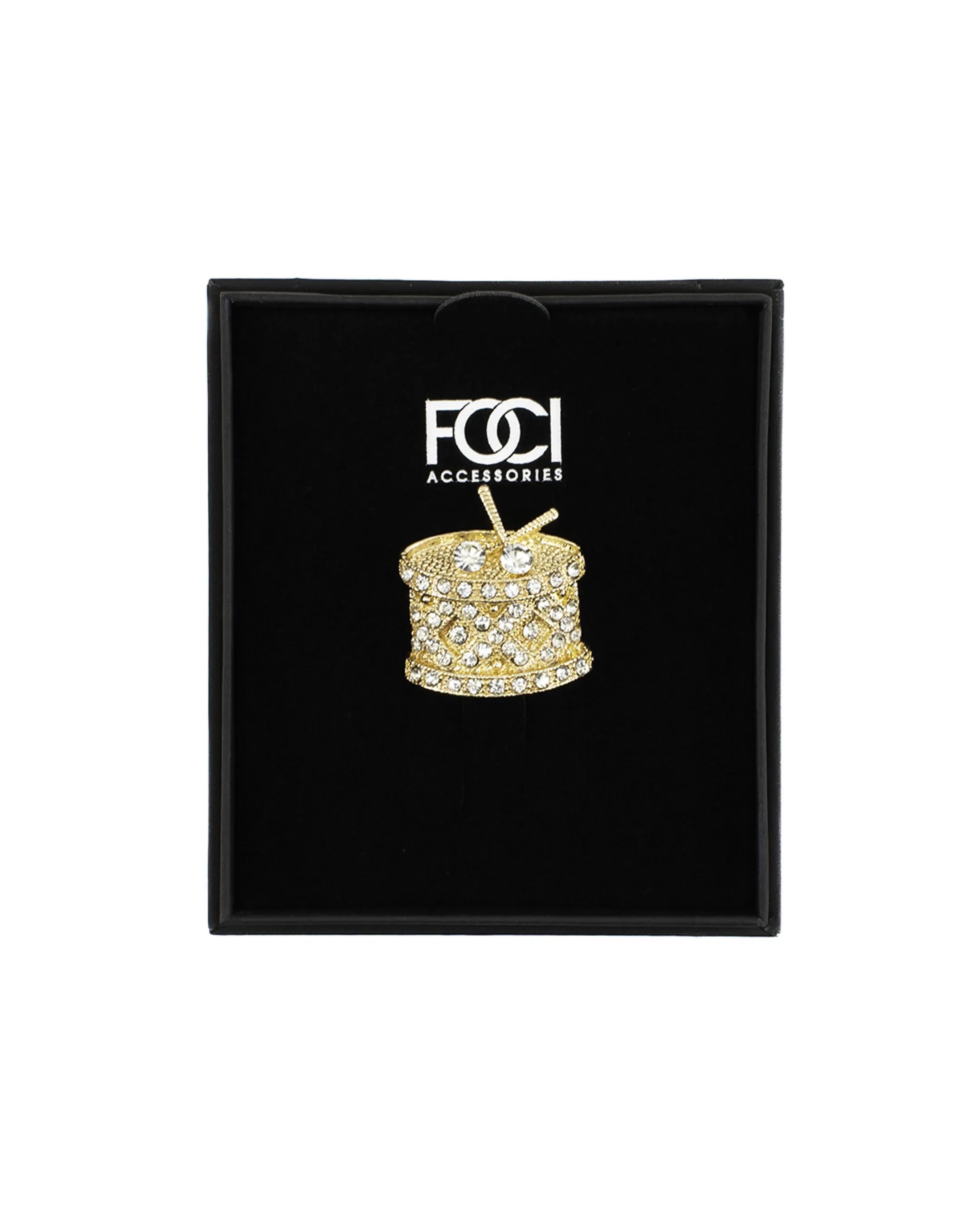 Crystal Marching Snare Lapel Pin