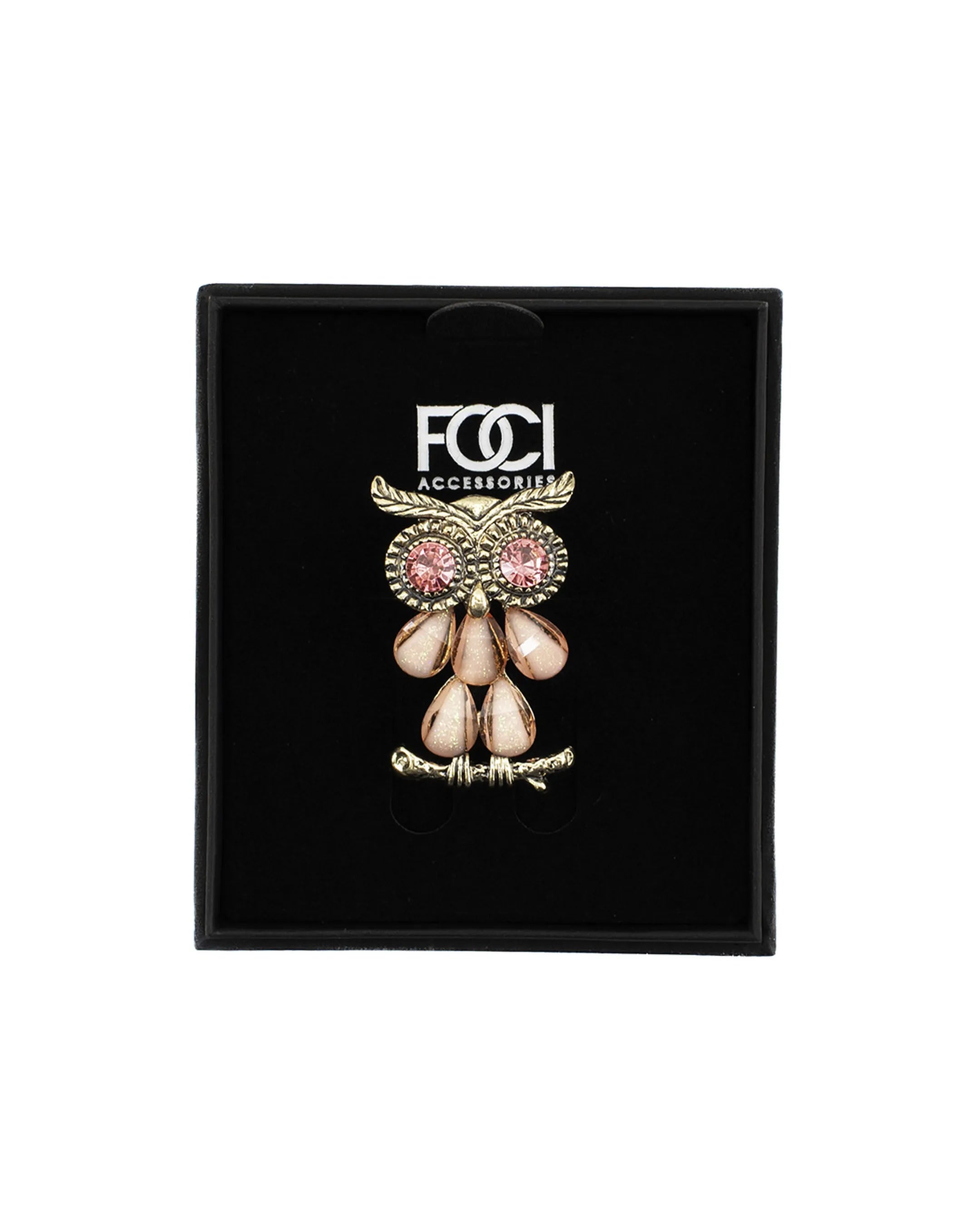 Jeweled Owl of Athena Lapel Pin