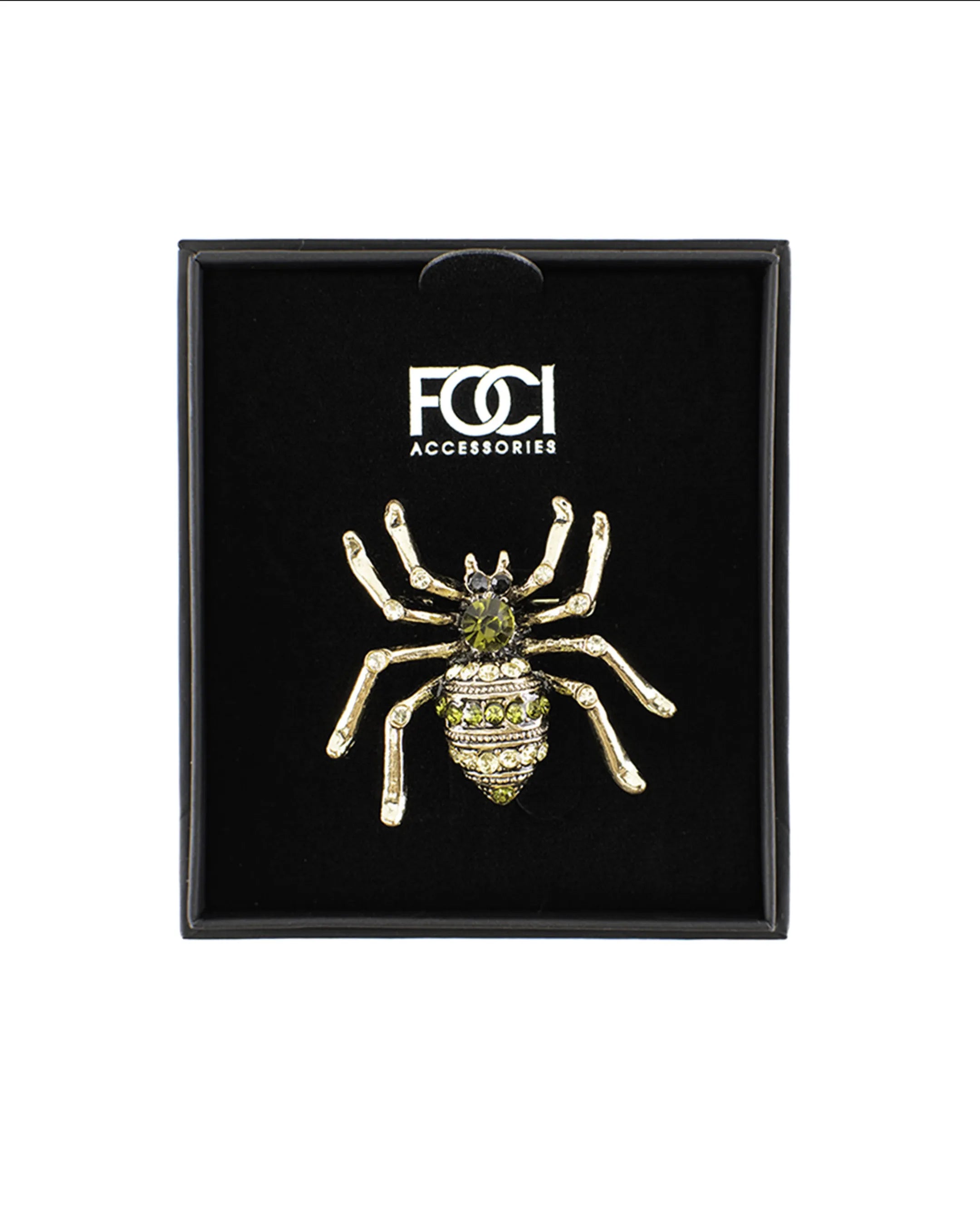 Jeweled Crystal Spider Lapel Pin