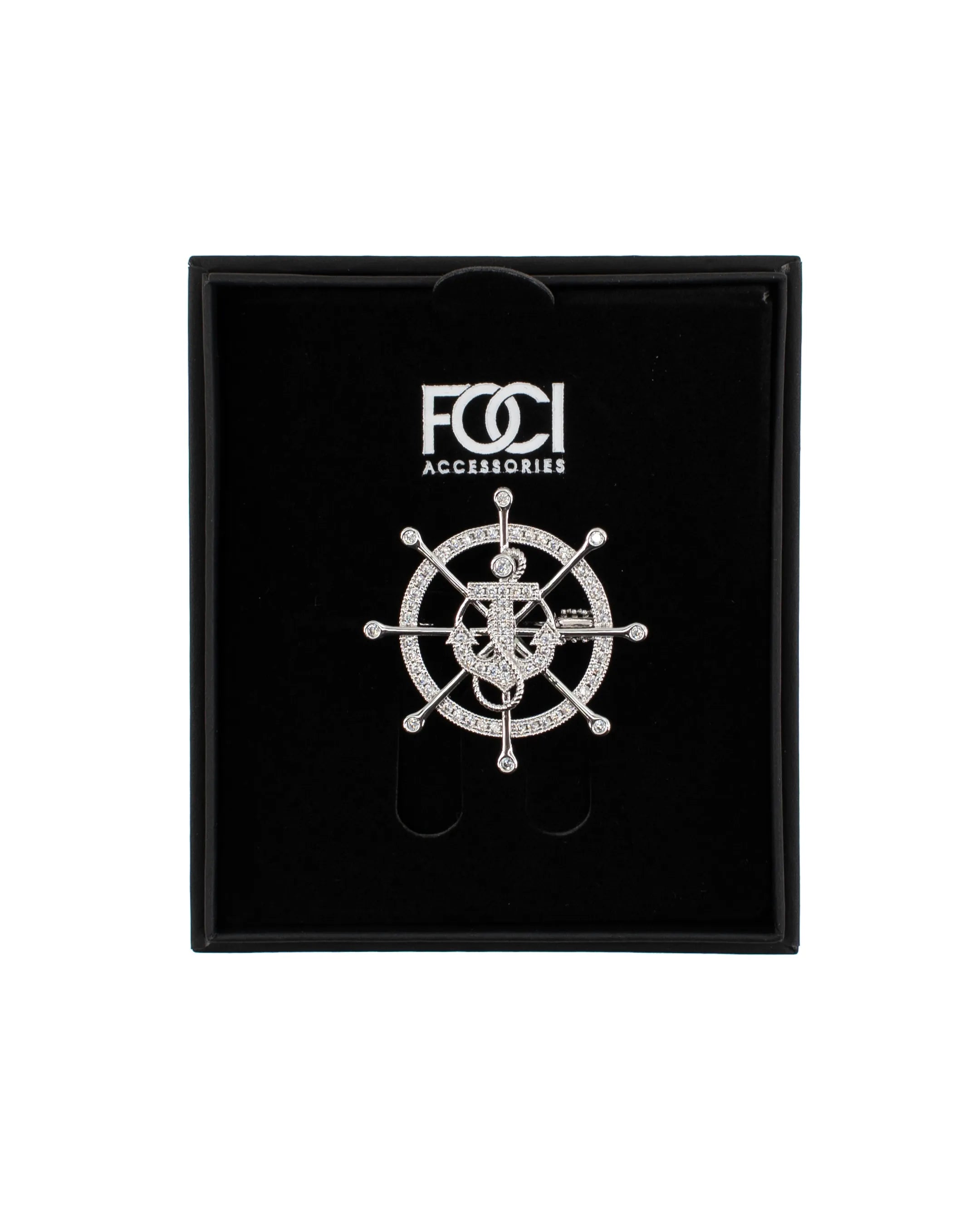 Nautical Crystal Lapel Pin
