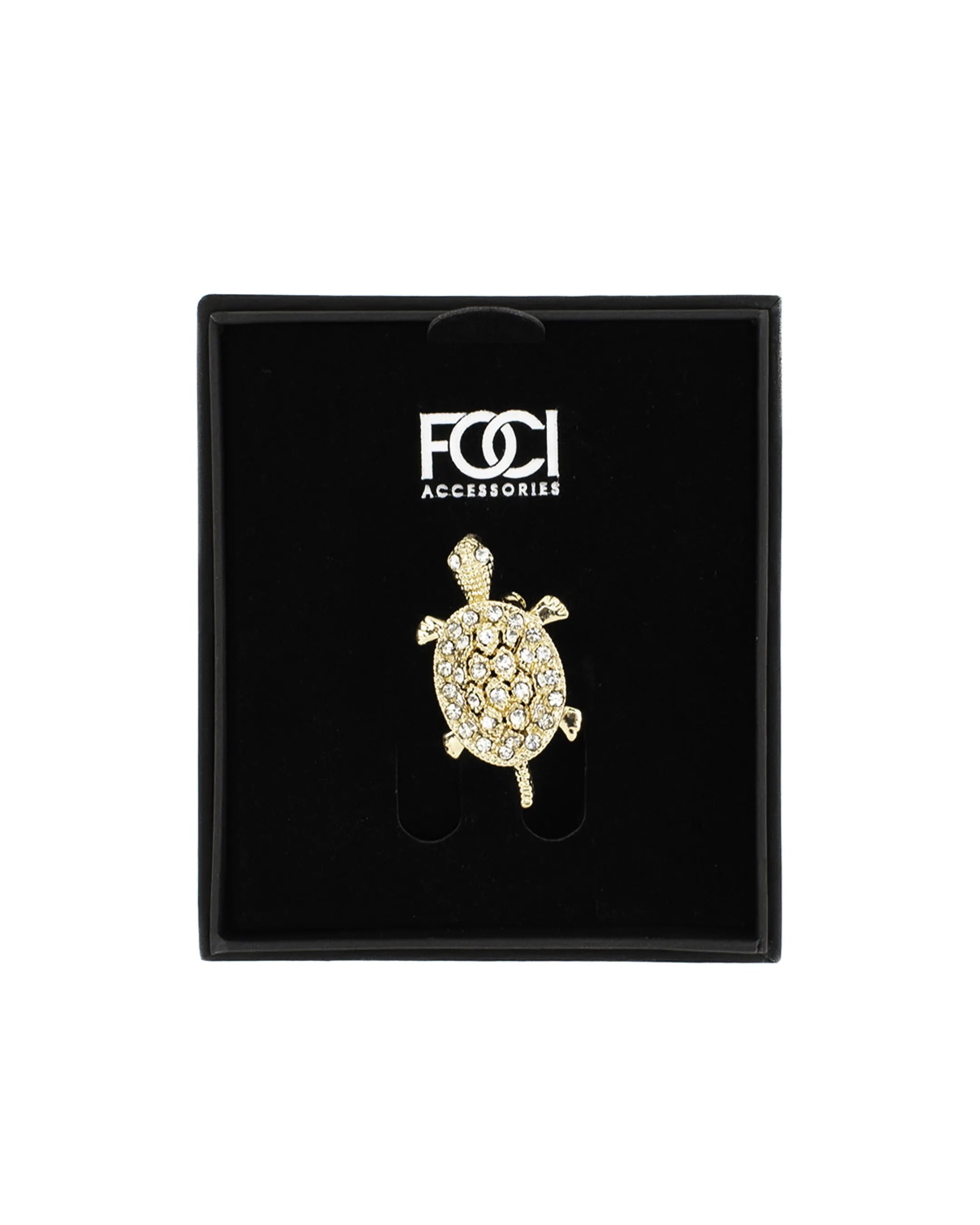 Crystal Turtle Lapel Pin