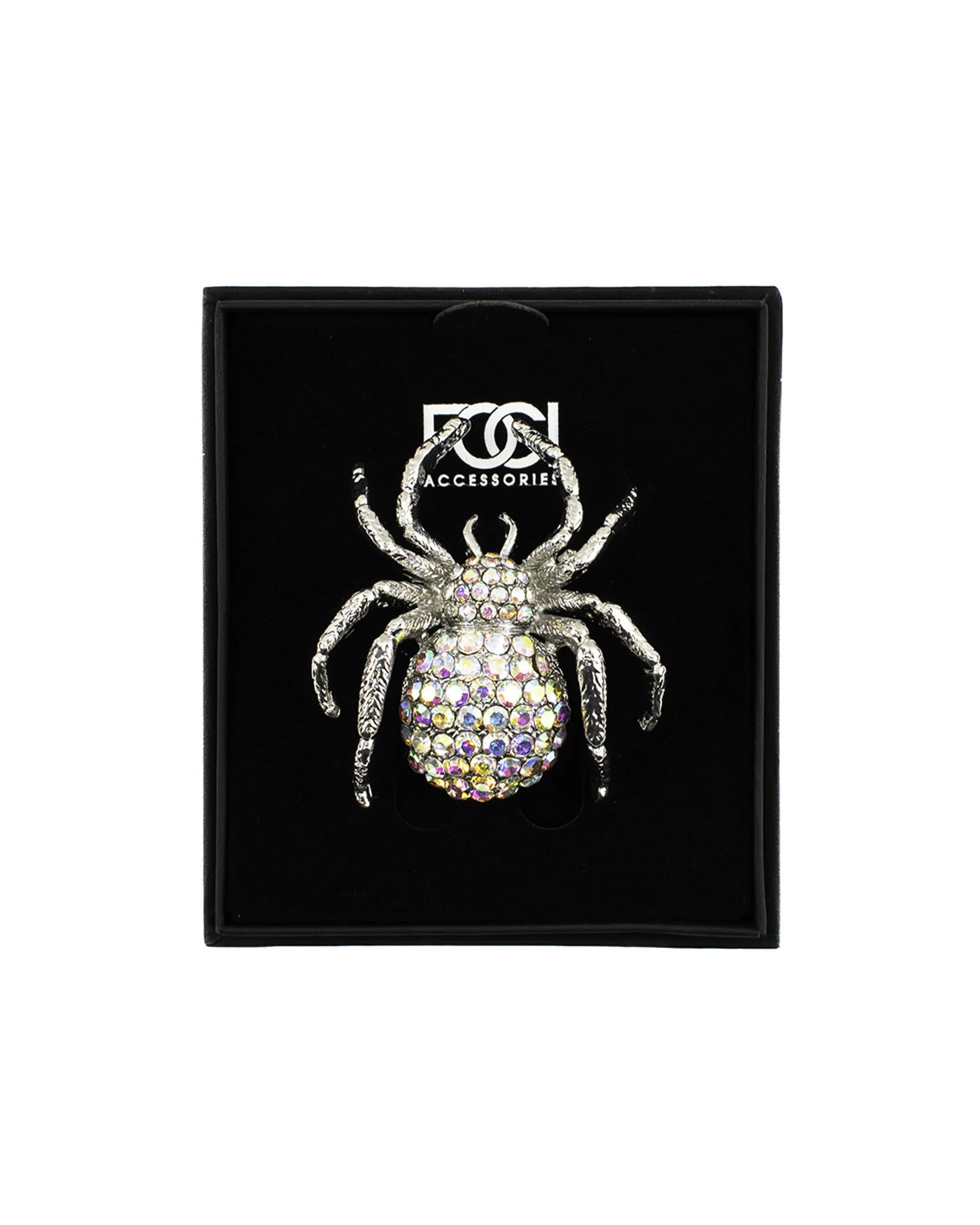 Large Crystal Spider Lapel Pin